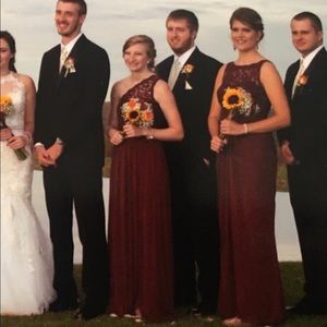 David’s Bridal Bridesmaid Dress - Wine